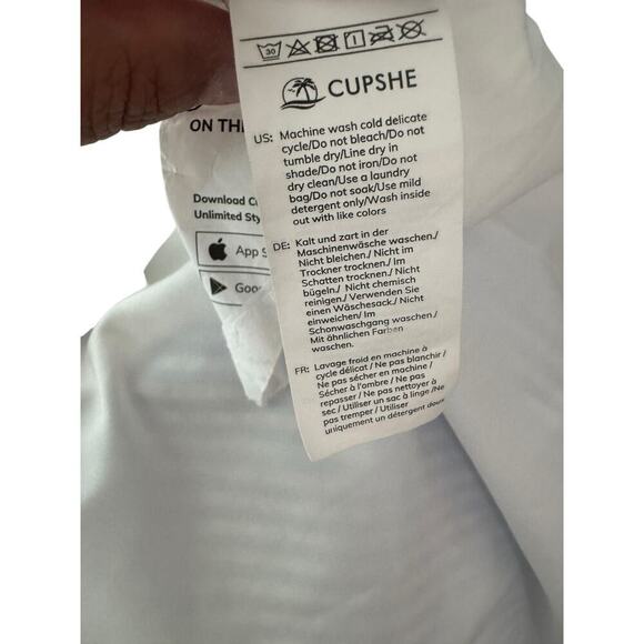 Cupshe Blue & White Stripe Lace Ruffled Mini Dress - Picture 9 of 14